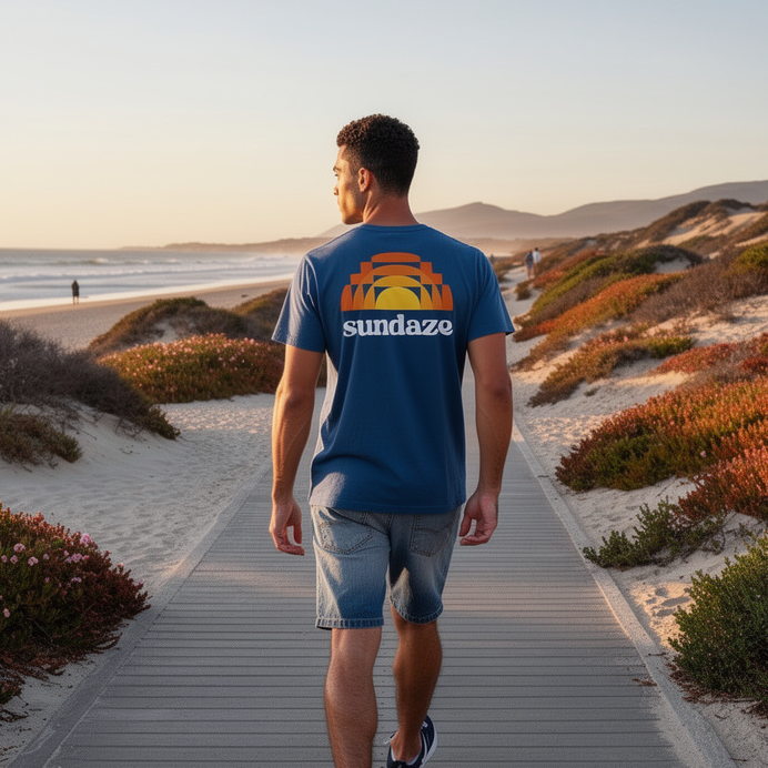 Men's Combed (100%) Cotton T-Shirt - Ocean blue
