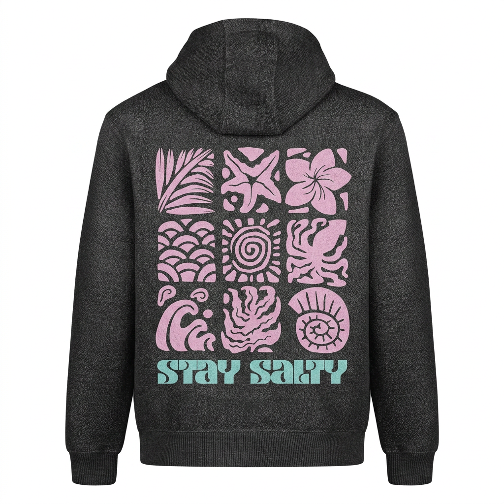 Unisex Boston Hoodie -  Stay Salty (Charcoal)