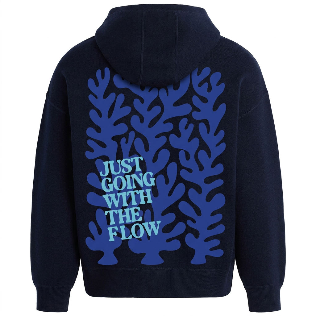 Unisex Boston Hoodies - Go with the flow (Navy)