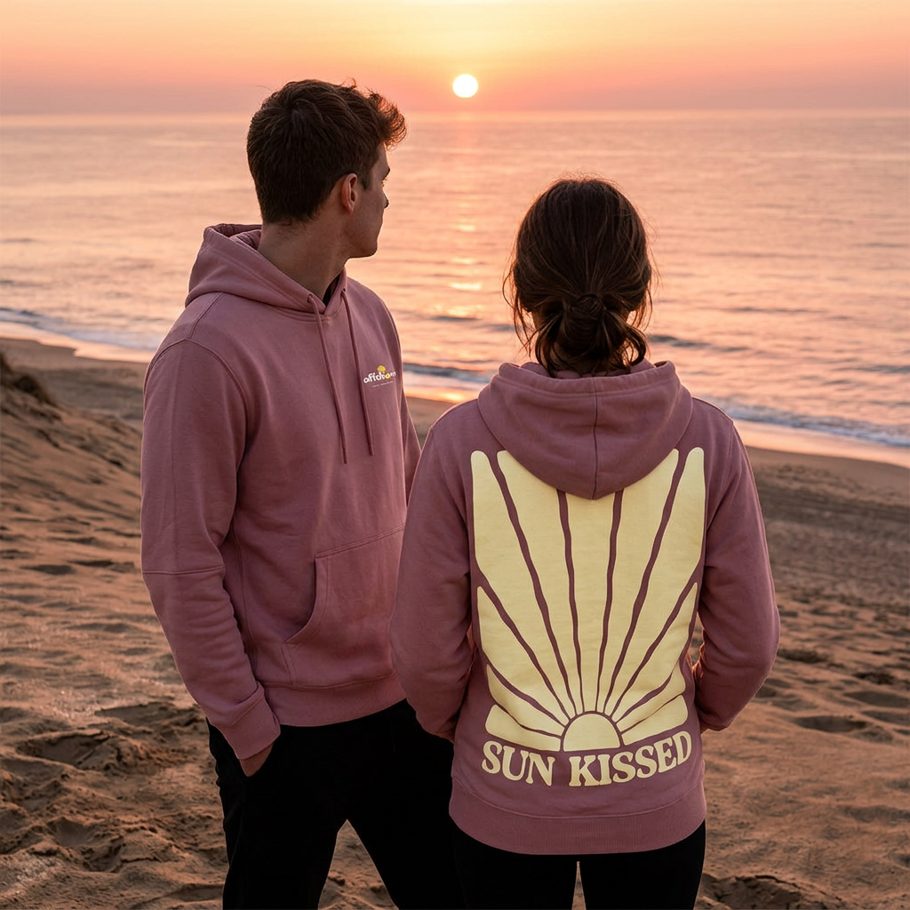 Unisex Boston Hoodies - Sun kissed (Soft Coral)