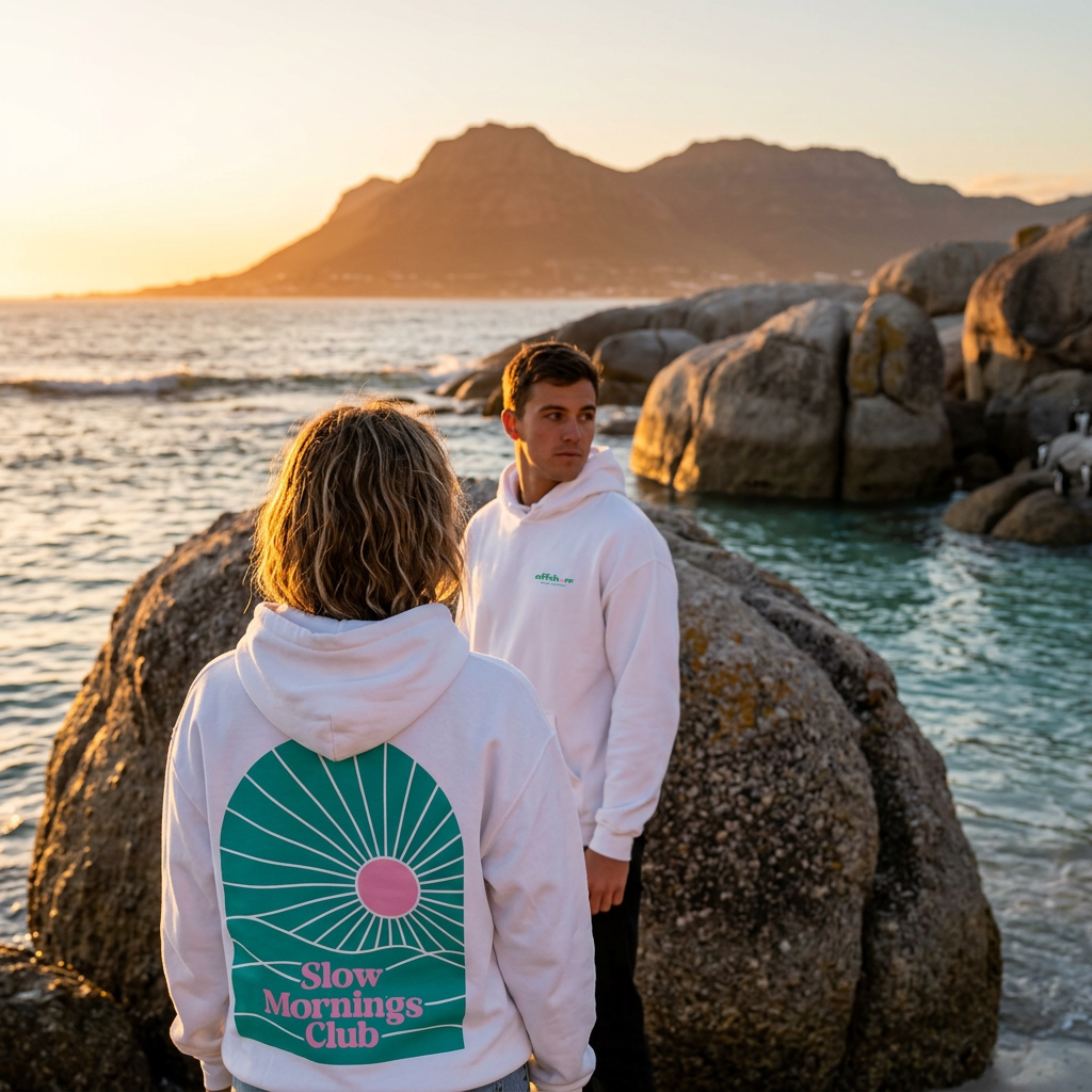 Unisex Boston Hoodies - Slow mornings (White)