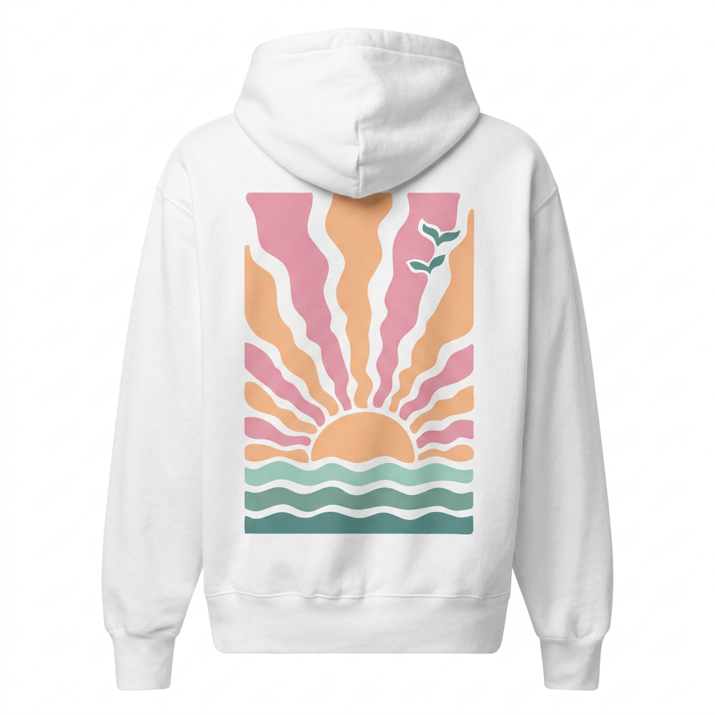 Unisex Boston Hoodies - Sunset (White)