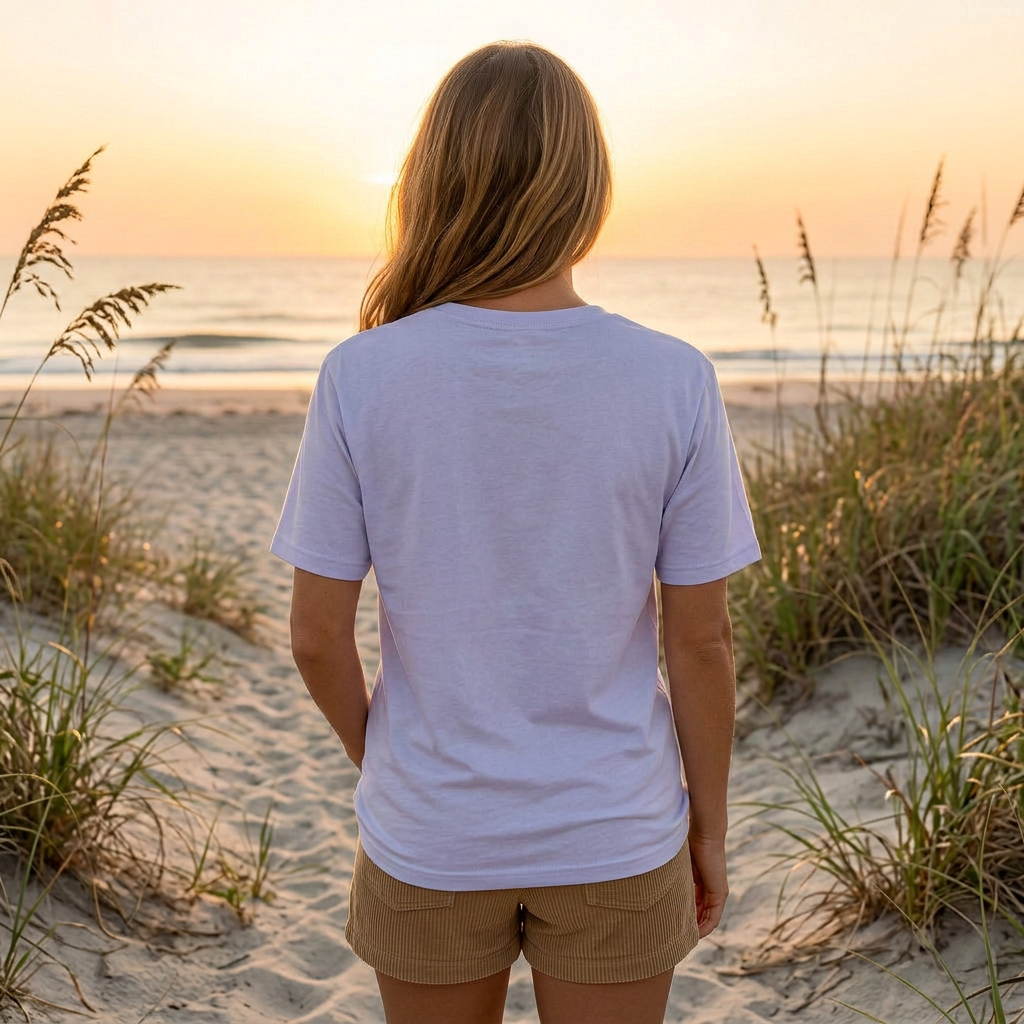 Women's Combed (100%) Cotton T-Shirt - Light blue